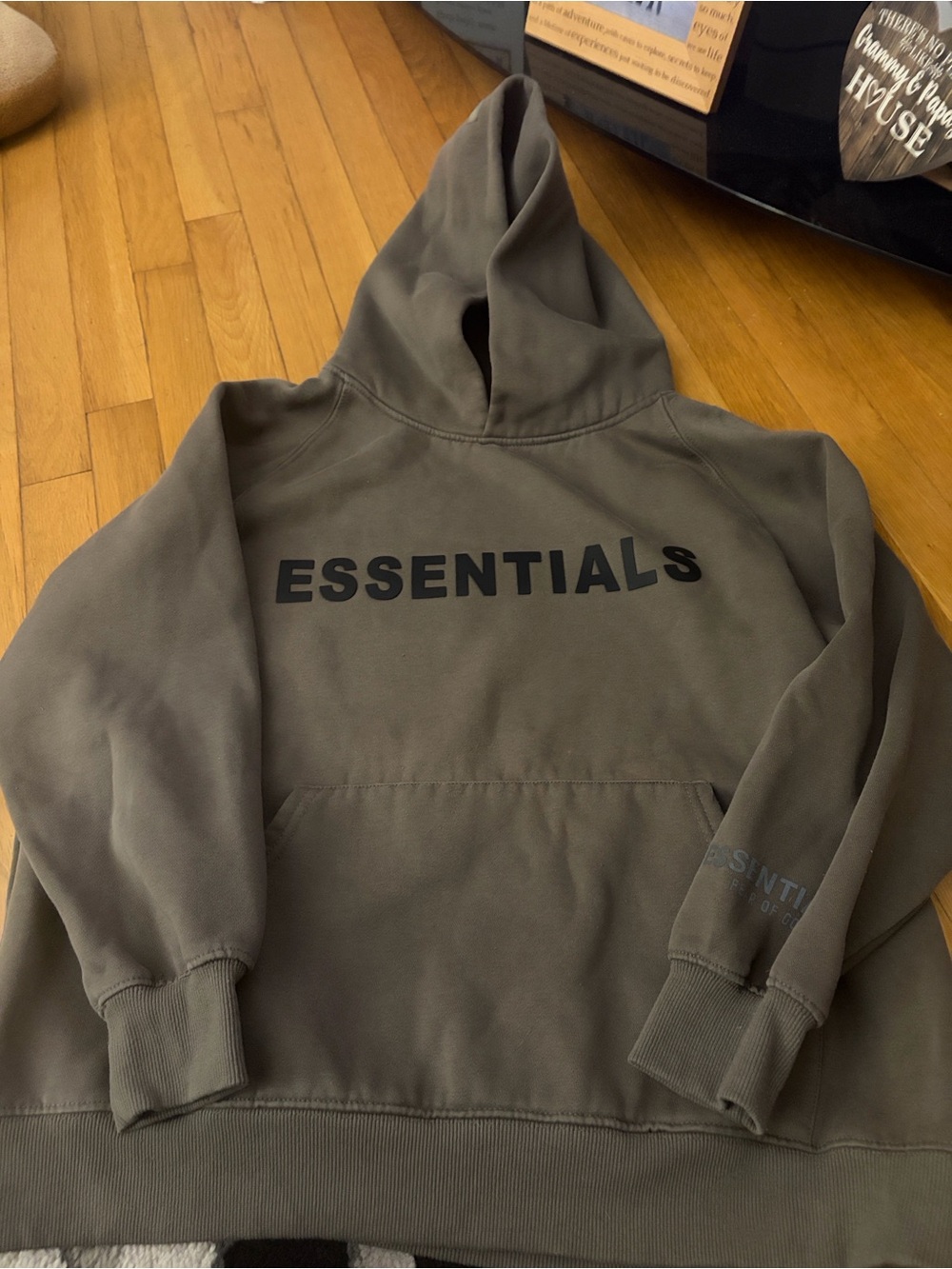Fear of God ESSENTIALS Olive Green Crewneck Hoodie